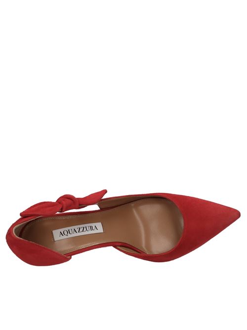 Décolleté in camoscio AQUAZZURA | VERY BOW TIE PUMP 85LIPSTICK